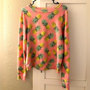 Wildfox NWOT pineapple pink sweatshirt, S